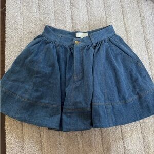 Fleur du Mal Blue Denim Mini Skirt